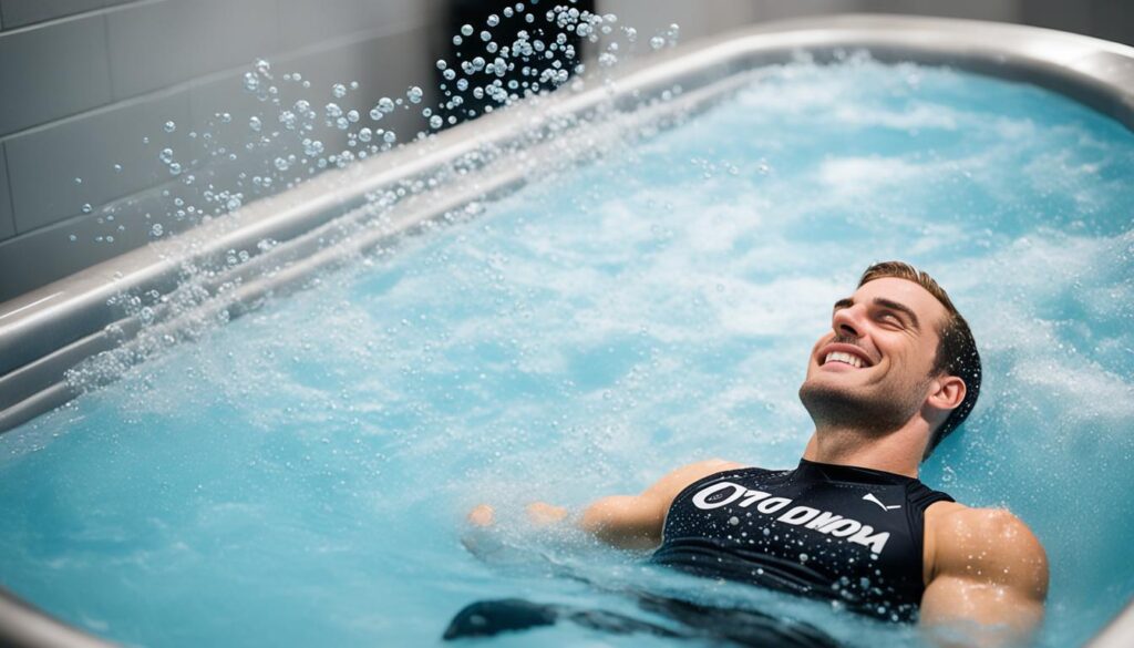 Athlete Using Water Immersion for Muscle Recovery