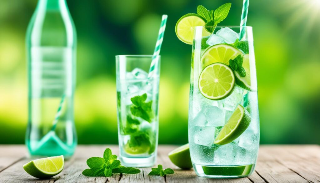 Diet Tonic Water with Lime - Refreshing Summer Drink