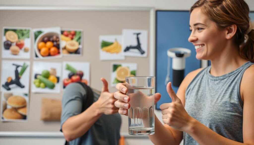 accountability buddy helping with water diet